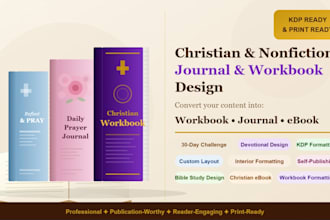 convert your christian or nonfiction content into a 30days journal or workbook