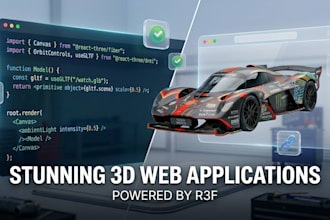 develop a stunning 3d interactive website using threejs and r3f