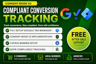 setup cookie banner and consent mode v2 compliant tracking with GTM