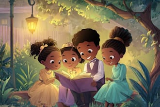 draw african american children book illustration