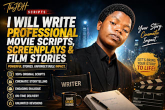 write professional movie script, screenplay and film stories