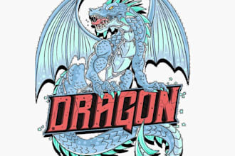 design retro vintage dragon logo