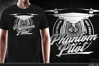 create unique t shirt drone logo