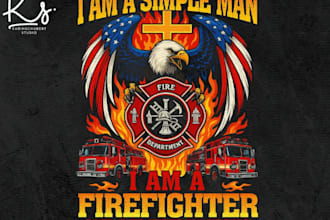 make american flag eagle firefighter logo