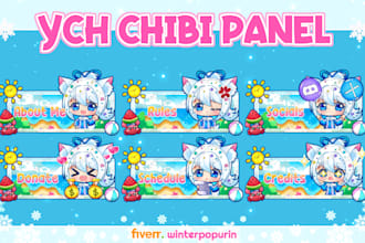 make a ych beach theme twitch panels