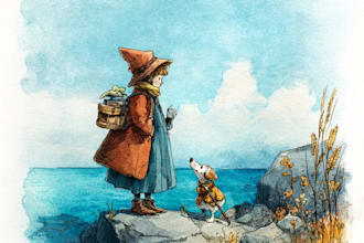 create watercolor children book illustrations and storybook art