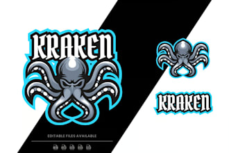 design awesome custom octopups, kraken logo