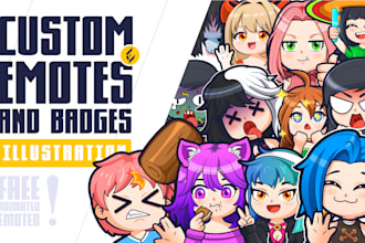design emotes character illustration for stream