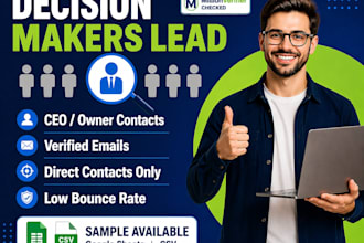 provide b2b decision makers emails for your target industry
