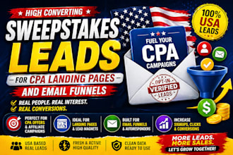 provide sweeps takes leads for CPA landing pages and email funnels