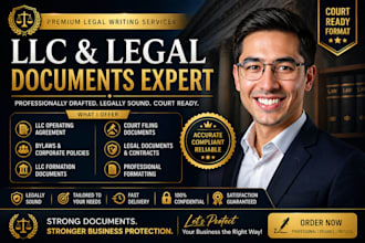 draft llc operating agreement, bylaws, legal documents and court filing format