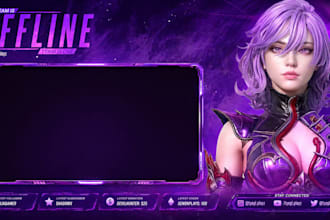 design an animeted stream overlay for youtube , twitch and streamers