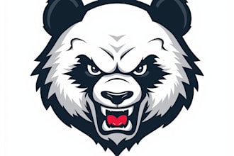 do angry gaming bear head logo for your company