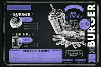 design eye catching food poster, menu and restaurant ads