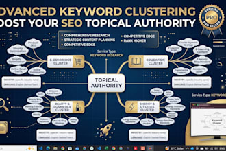 do advanced SEO keyword clustering research for all catagories
