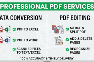 do professional PDF to excel and PDF to word data conversion