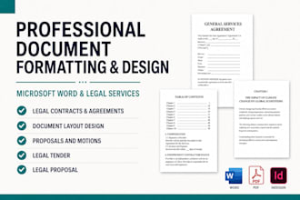 design microsoft document, format legal contract agreement draft proposal tender