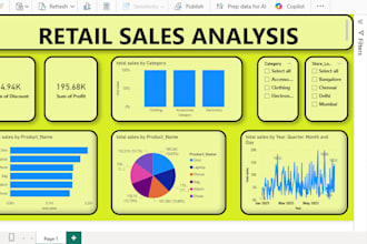 create power bi and excel dashboards and data visualization