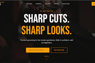 build a professional react barbershop website for your business