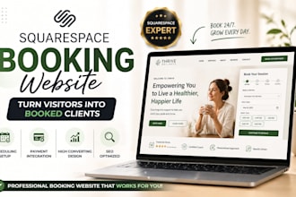 build a squarespace booking website with scheduling and payment setup