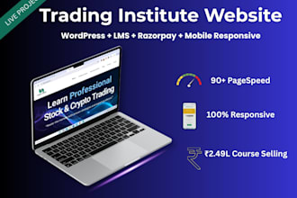 design trading institute website or ai tools directory with lms