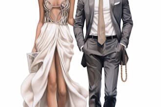 create high fashion illustrations, technical flats and