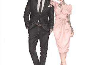 draw a fashion or editorial illustration, sketch, commercial