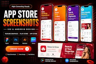 design app store screenshots and google play feature graphics for your app