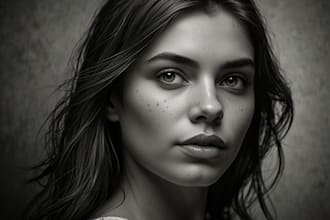 sketch of your face in black and white or color style