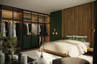 design a stunning bedroom interior with realistic 3d renderings