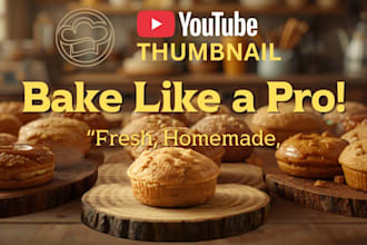 design professional cooking thumbnails and banners