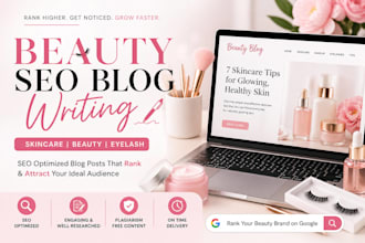 write SEO beauty, skincare and eyelashes blog posts
