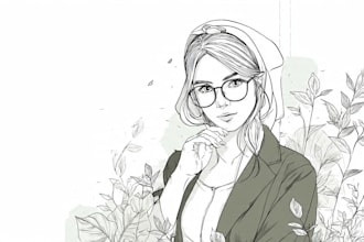 line drawing and vector line art illustration