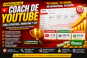 consulta de coach de youtube para estrategia, marketing y SEO