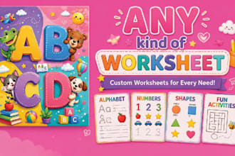 design professional kindergarten worksheets for kids