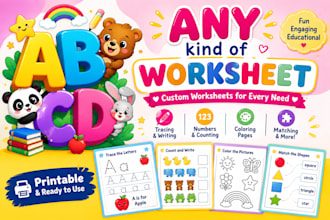 design printable kindergarten worksheets for kids