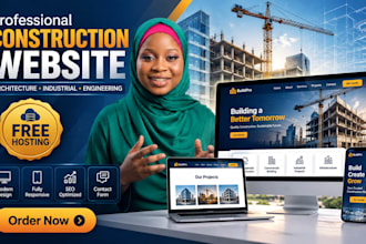 design construction, architecture, industrial company website with free hosting