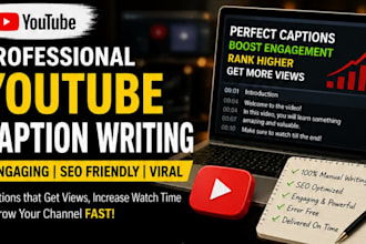 write viral yt captions and SEO subtitle
