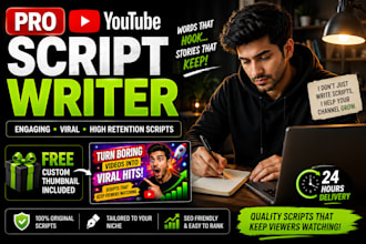 be your professional youtube script writer and storyteller