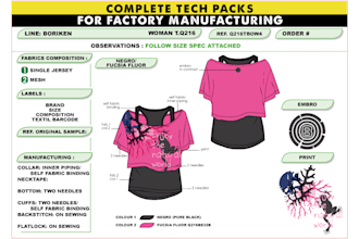 create professional apparel tech pack for factory production