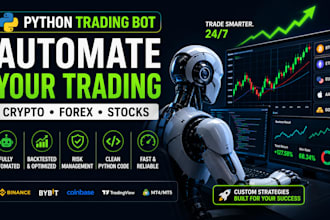 develop a python trading bot for crypto forex and stock trading