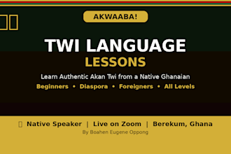teach you twi language as a native ghanaian speaker