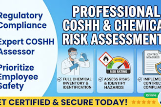 perform professional coshh and chemical risk assessments