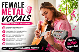 be female rock singer edm singer, edm vocals, edm master, edm ghost producer edm