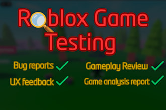 test your roblox game and improve gameplay, bugs, and player experience