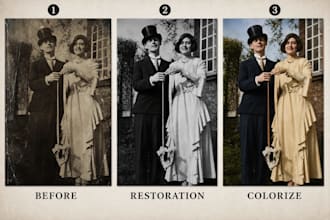 restore and colorize your old damaged photos