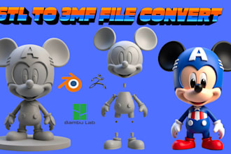 convert stl to 3mf split 3d model for multicolor bambu lab 3d printing