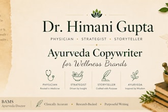 write sensible ayurveda and health copy as a bams doctor