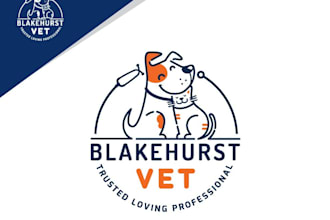 design modern animal or pet dog cat and veterinary logo
