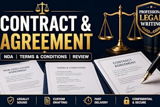 review edit and draft legal contracts agreements ndas and lease agreement